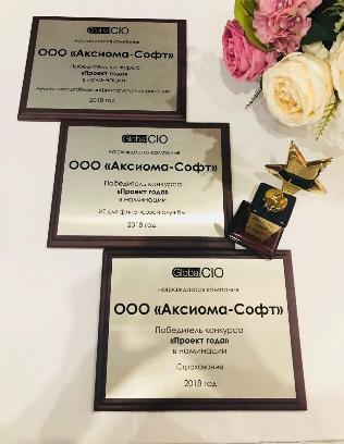 «Аксиома-Софт» — победитель конкурса «Проект Года 2018» в трёх номинациях